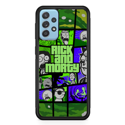 Rick and Morty Shapes of Gaming Samsung Galaxy A52 Case
