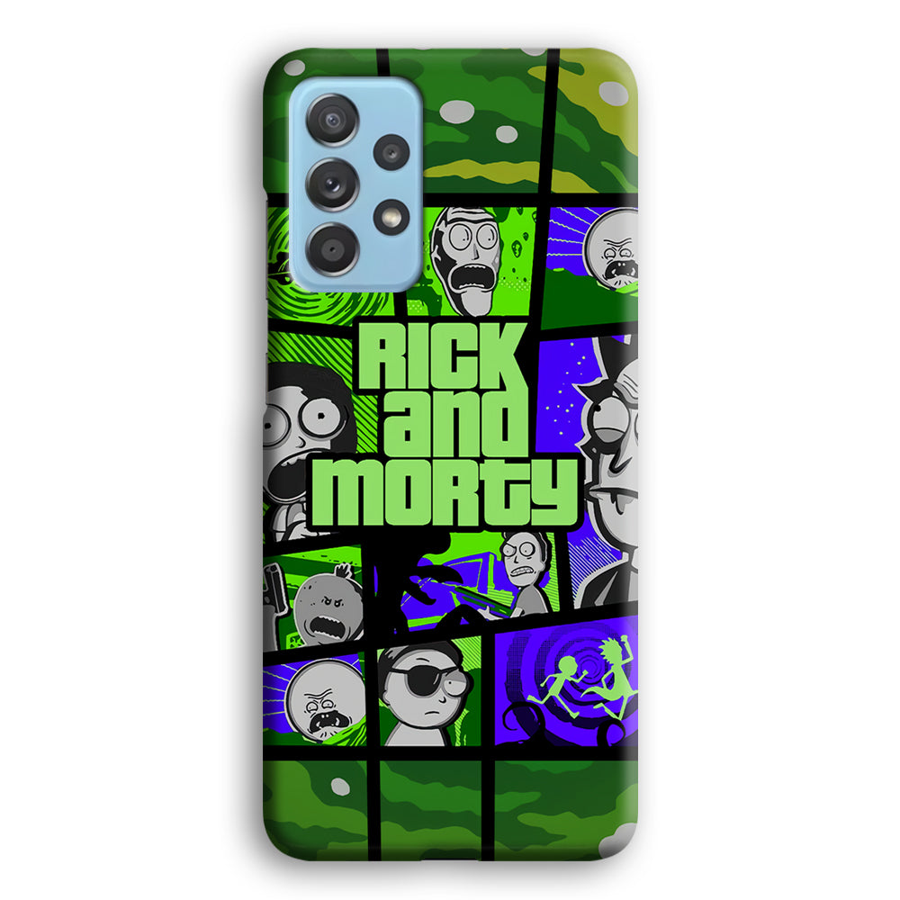 Rick and Morty Shapes of Gaming Samsung Galaxy A52 Case