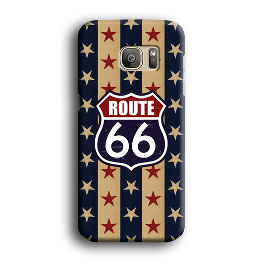 Route 66 Emblem Logo Samsung Galaxy S7 Edge 3D Case