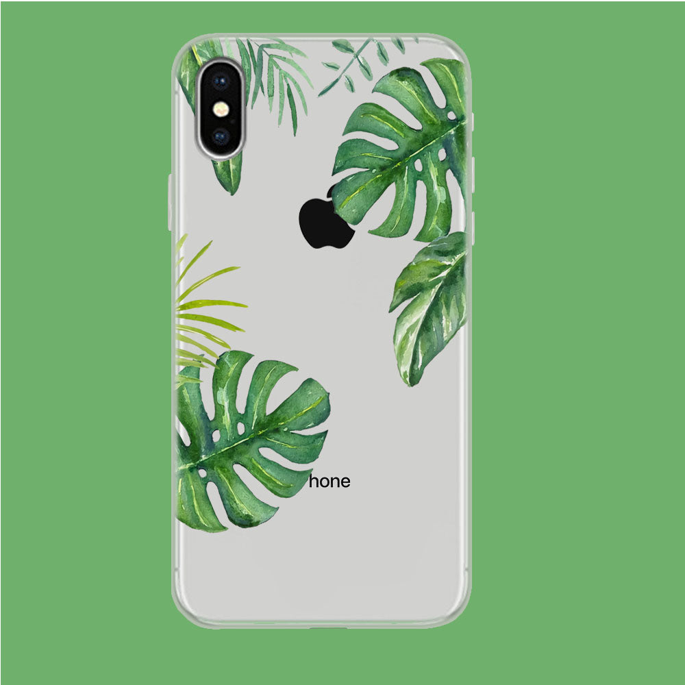 Simple Leaves iPhone X Clear Case