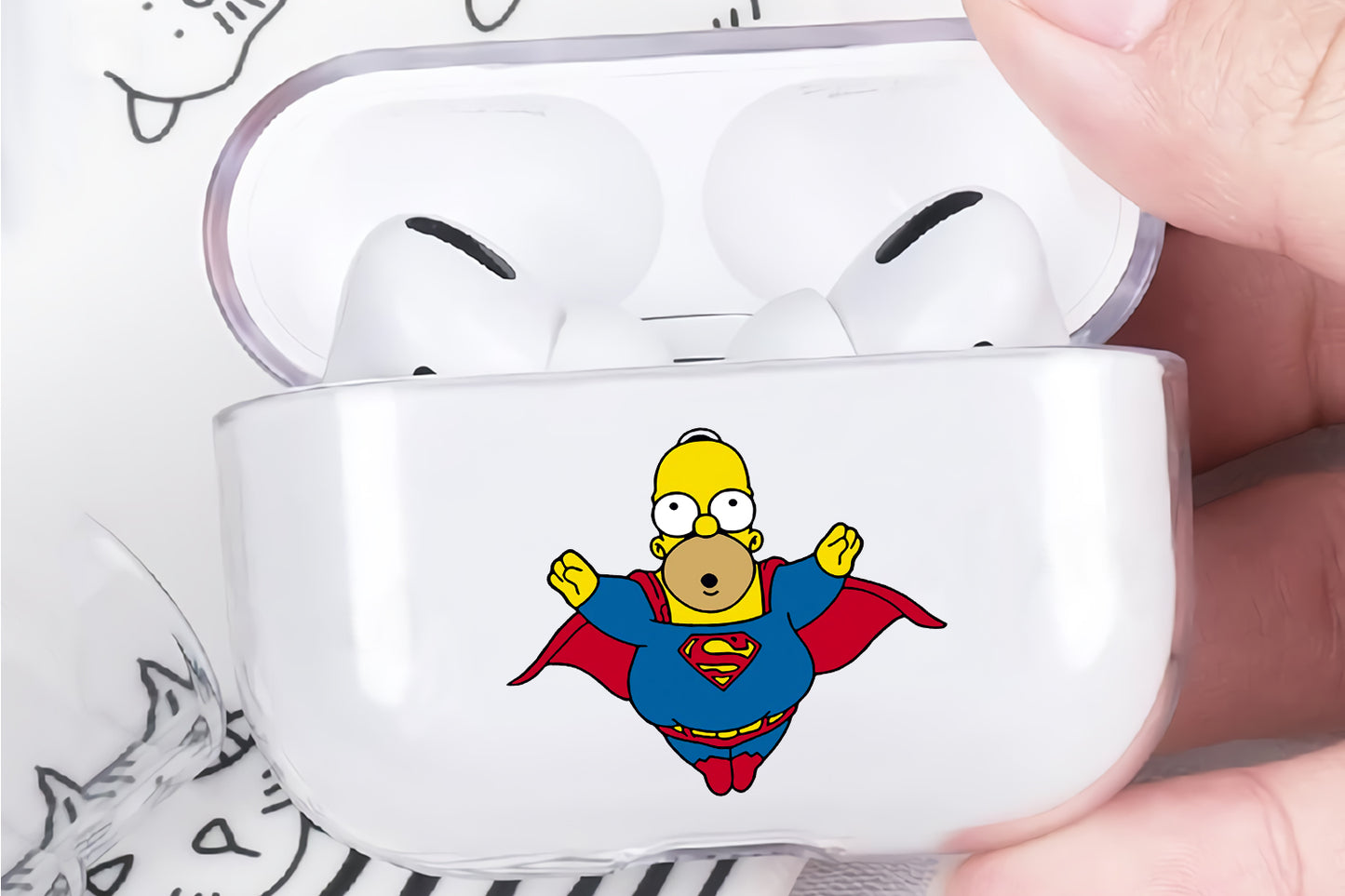 Simpson To Be Superman Protective Clear Case Cover For Apple Airpod Pro