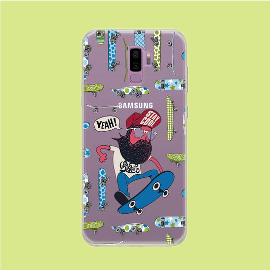 Skate Beard Man Samsung Galaxy S9 Plus Clear Case