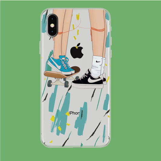 Skate With Love iPhone Xs Max Clear Case