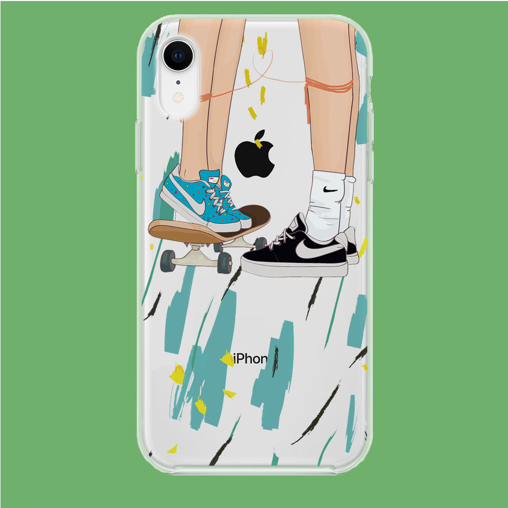 Skate With Love iPhone XR Clear Case