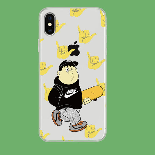 Skate in Takeshi Giant Style iPhone Xs Clear Case