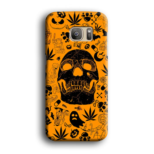 Skull Halloween Collage Samsung Galaxy S7 3D Case