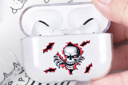 Skull on Flame Protective Clear Case Cover For Apple Airpod Pro