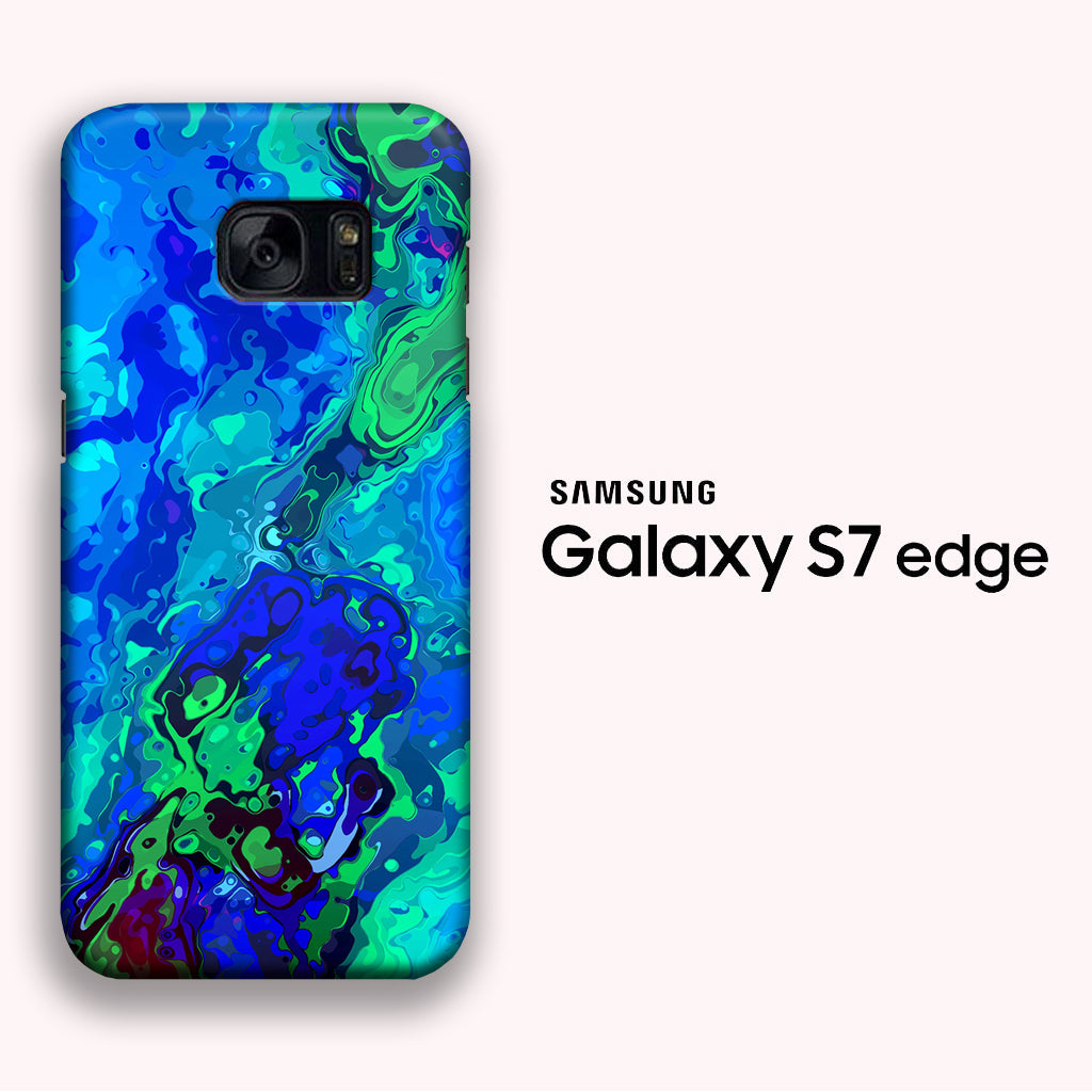 Smoke Blue Green Canvas Dimension Samsung Galaxy S7 Edge 3D Case