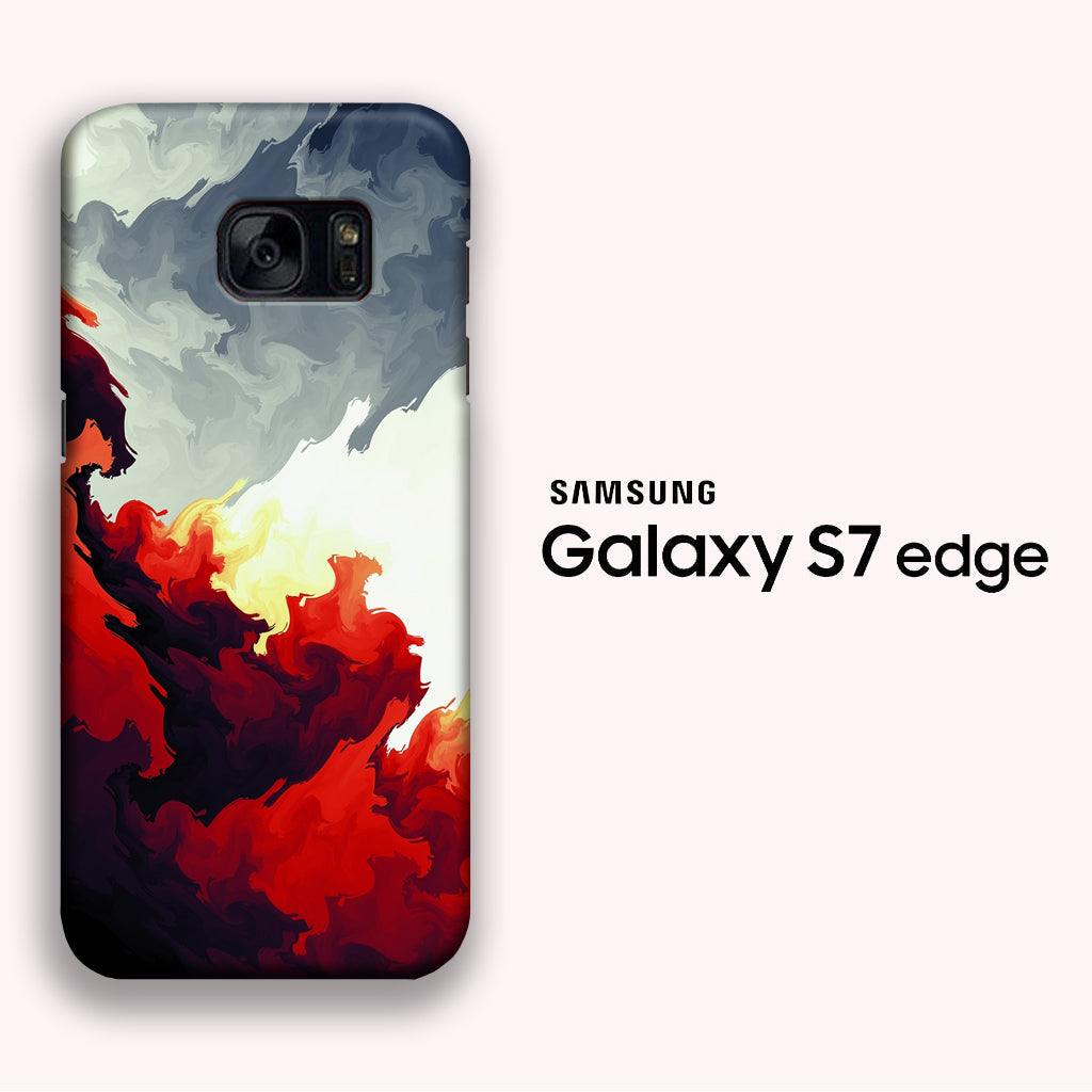 Smoke Red Gray Samsung Galaxy S7 Edge 3D Case