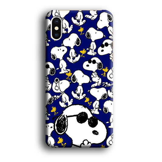 Snoopy Collage in Blue iPhone X 3D Case