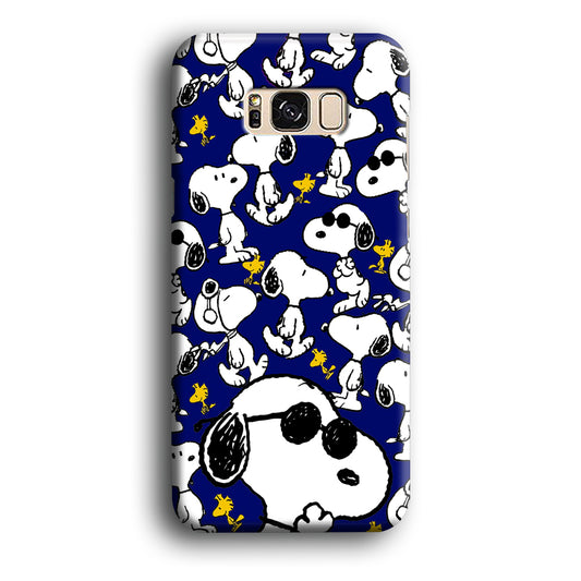 Snoopy Collage in Blue Samsung Galaxy S8 3D Case