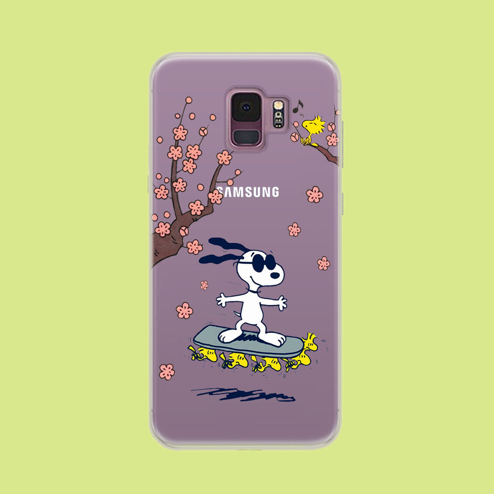 Snoopy Flying Board Samsung Galaxy S9 Clear Case