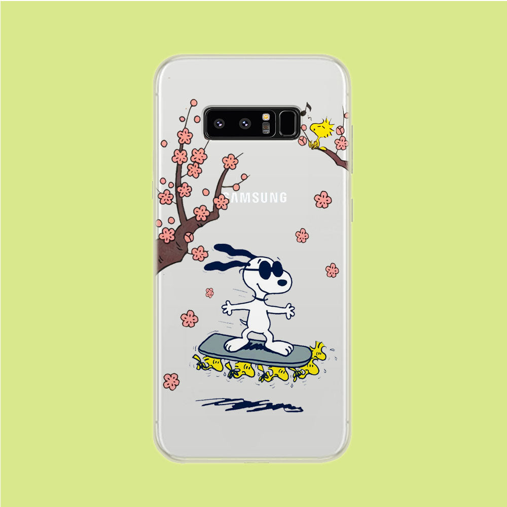 Snoopy Flying Board Samsung Galaxy Note 8 Clear Case