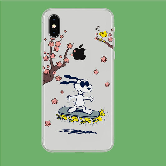 Snoopy Flying Board iPhone Xs Max Clear Case