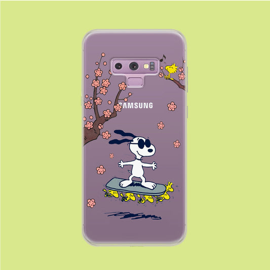 Snoopy Flying Board Samsung Galaxy Note 9 Clear Case