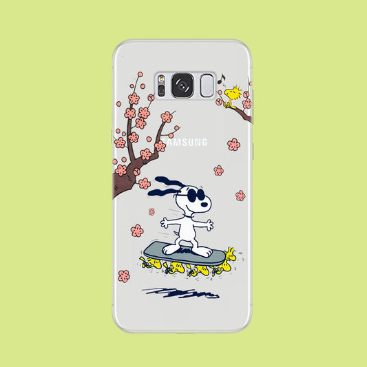Snoopy Flying Board Samsung Galaxy S8 Clear Case