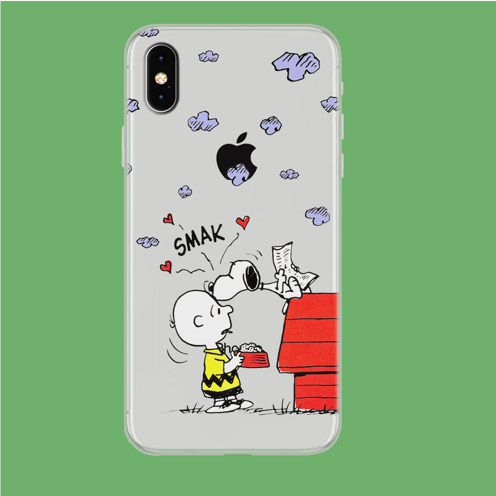 Snoopy Smak Kiss iPhone Xs Max Clear Case