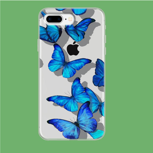 Sparkling Blue Butterfly iPhone 7 Plus Clear Case