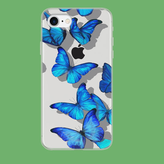 Sparkling Blue Butterfly iPhone 7 Clear Case