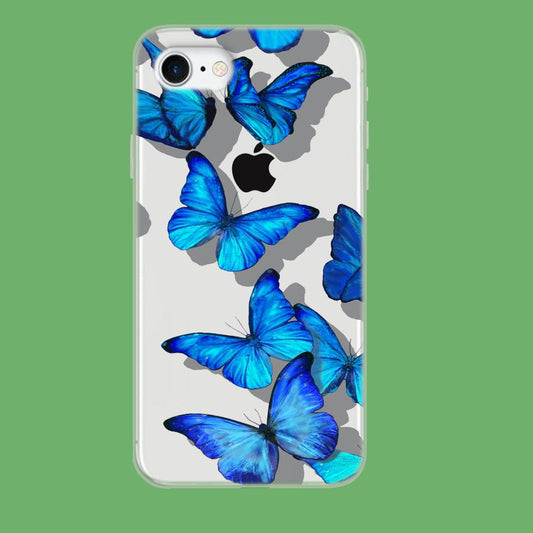 Sparkling Blue Butterfly iPhone 8 Clear Case