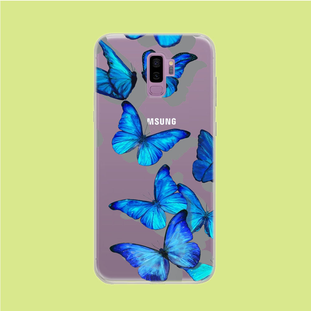 Sparkling Blue Butterfly Samsung Galaxy S9 Plus Clear Case