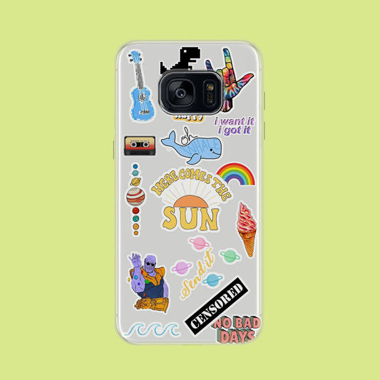 Sticker Habbit 007 Samsung Galaxy S7 Clear Case