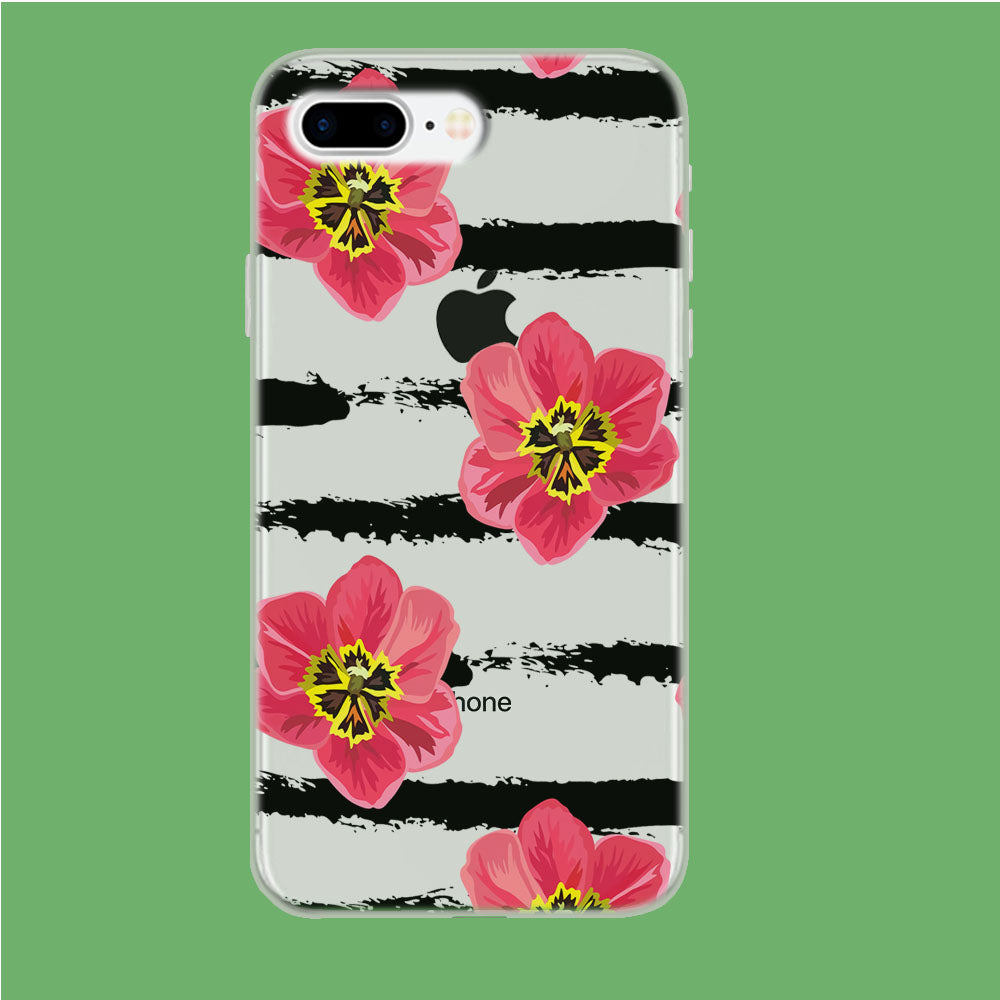 Strip Floral Solely iPhone 8 Plus Clear Case