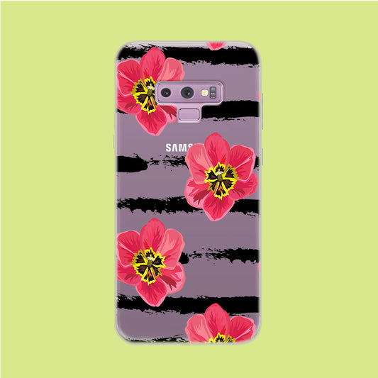 Strip Floral Solely Samsung Galaxy Note 9 Clear Case