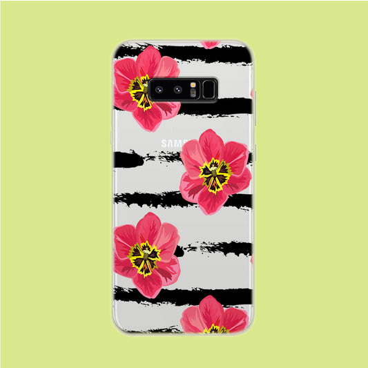 Strip Floral Solely Samsung Galaxy Note 8 Clear Case