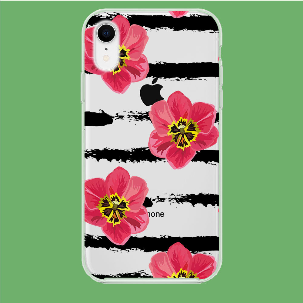 Strip Floral Solely iPhone XR Clear Case