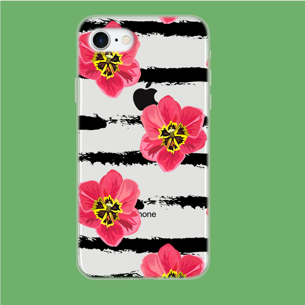 Strip Floral Solely iPhone 8 Clear Case