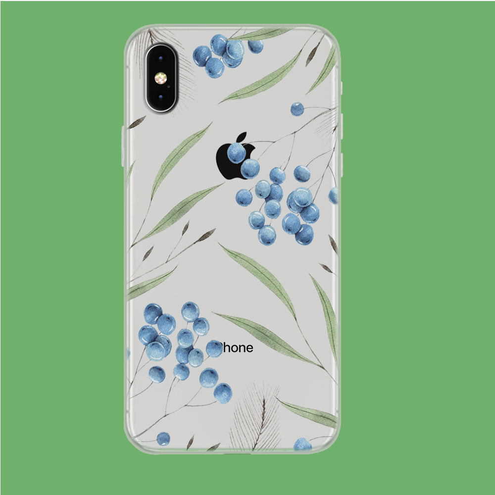 Trees and Blue Cherry iPhone Xs Max Clear Case