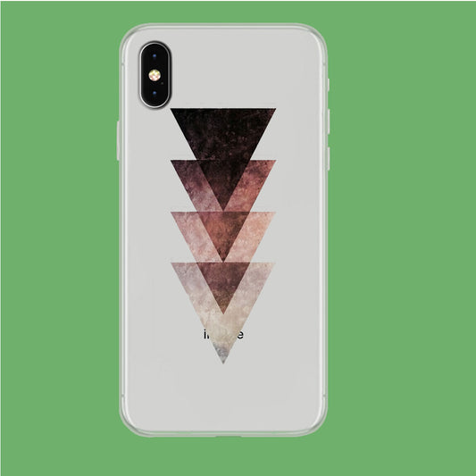 Triangle Brown Flip Down iPhone Xs Max Clear Case