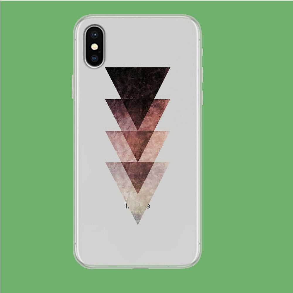 Triangle Brown Flip Down iPhone X Clear Case