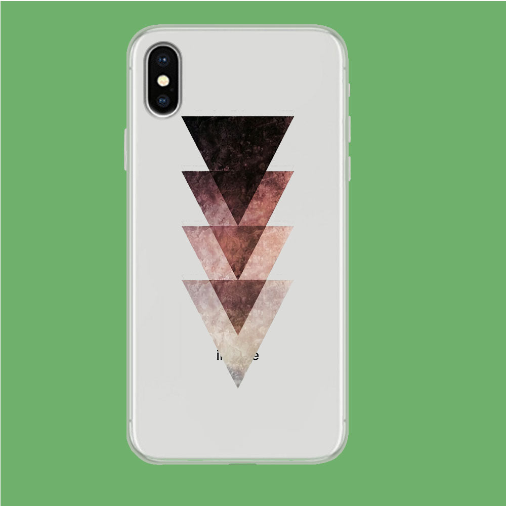 Triangle Brown Flip Down iPhone Xs Clear Case