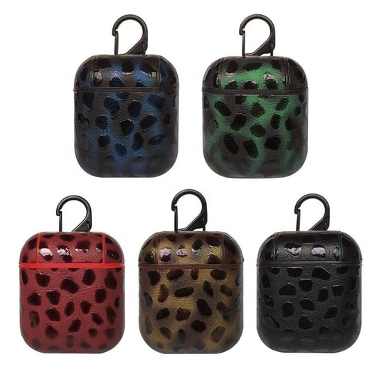 Leopard Contour PU Leather Protective Case Cover For Apple Airpods