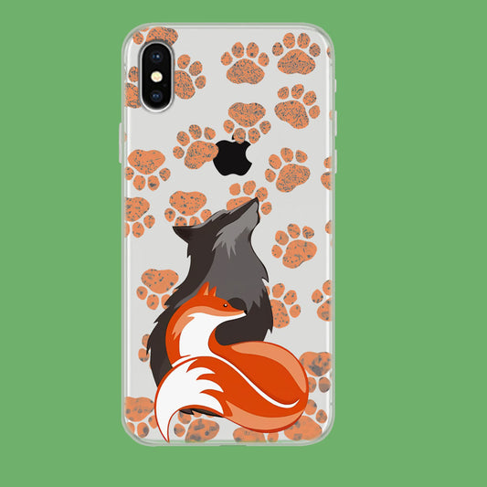 Wolf Couple iPhone Xs Clear Case