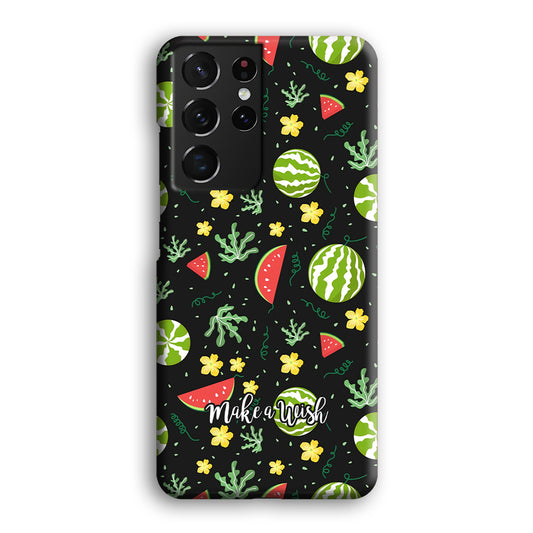 Word in Fruit Pattern 'Make a Wish' Samsung Galaxy S21 Ultra 3D Case
