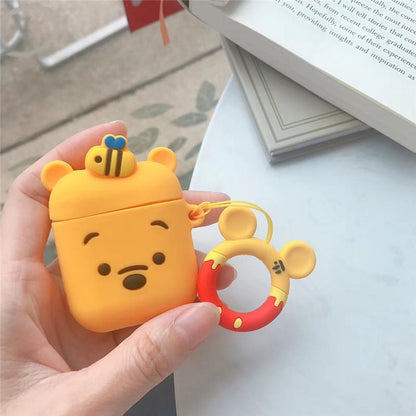 Winnie and Piglet Face Silicone Protective Case Cover For Apple Airpods