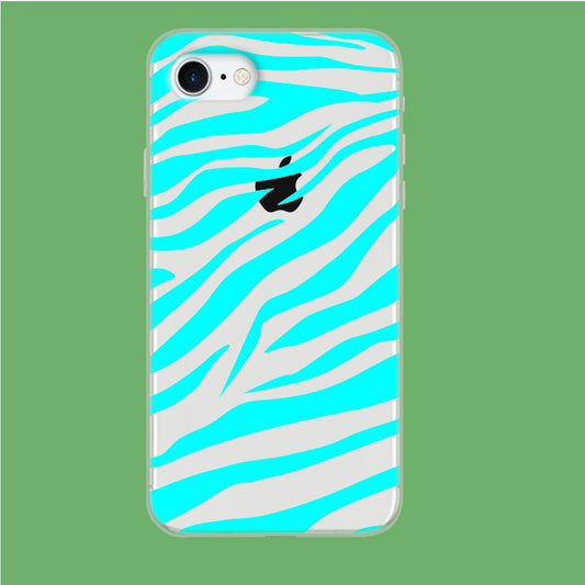 Zebra Patern Green Light iPhone 8 Clear Case
