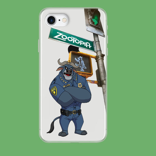 Zootopia Chief Bogo Traffic Allert iPhone 8 Clear Case