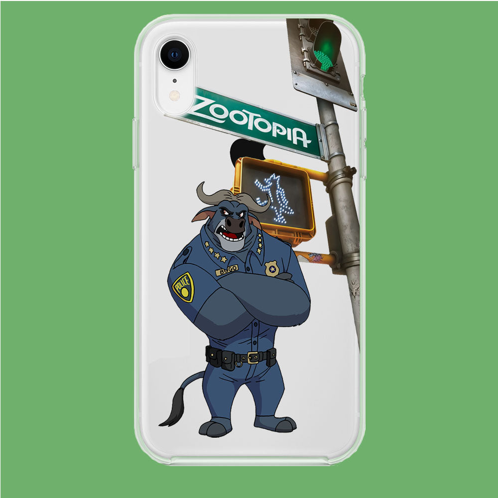 Zootopia Chief Bogo Traffic Allert iPhone XR Clear Case