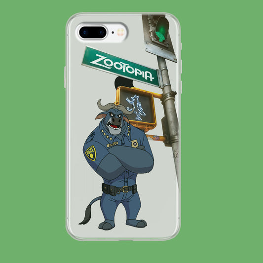 Zootopia Chief Bogo Traffic Allert iPhone 8 Plus Clear Case