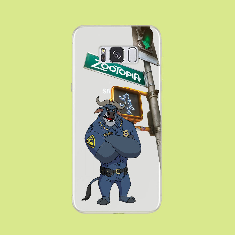 Zootopia Chief Bogo Traffic Allert Samsung Galaxy S8 Plus Clear Case