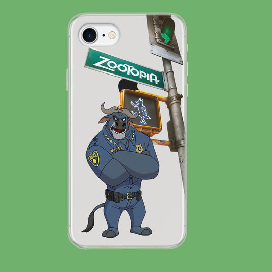 Zootopia Chief Bogo Traffic Allert iPhone 7 Clear Case