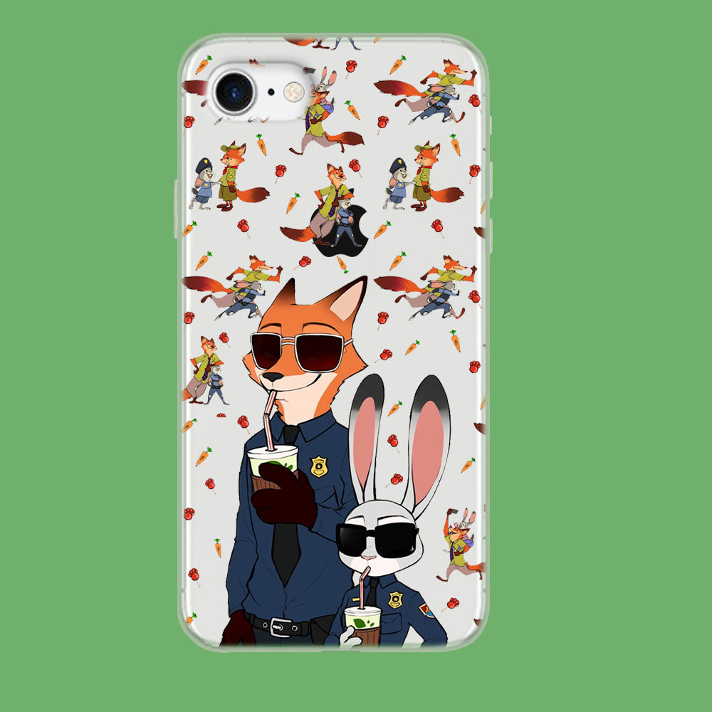Zootopia Judy and Nick Cops Spirit iPhone 8 Clear Case