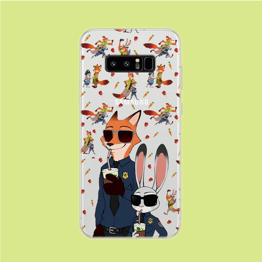 Zootopia Judy and Nick Cops Spirit Samsung Galaxy Note 8 Clear Case