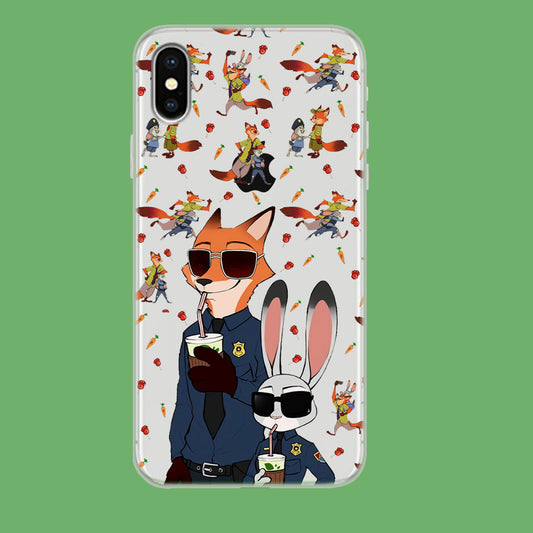 Zootopia Judy and Nick Cops Spirit iPhone Xs Clear Case